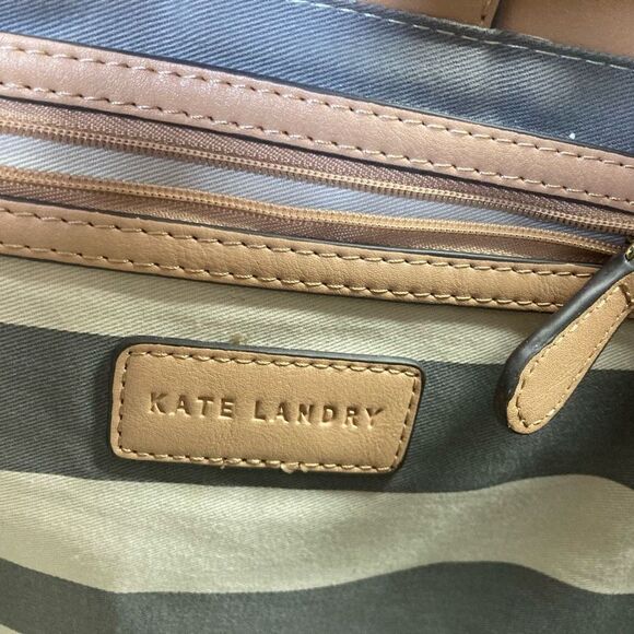 KATE‎ LANDRY Women’s Tote Bag 12X6X13.5 Yellow & White - Picture 11 of 12